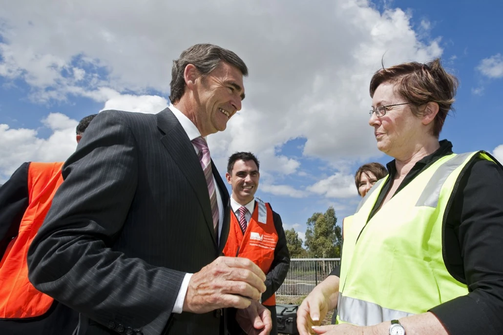 1 March 2010 - Premier John Brumby at Page Steel
