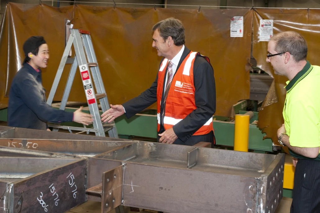 2 March 2010 - Premier John Brumby tours Page Steel factory